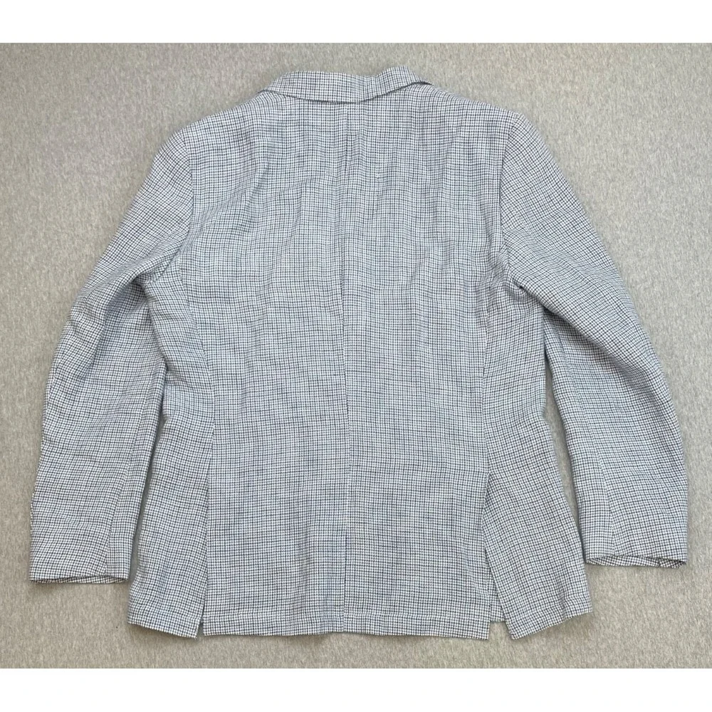 Tailorbyrd Blazer Mens 40R Micro Houndstooth 100% Linen 2-Button Single Breast